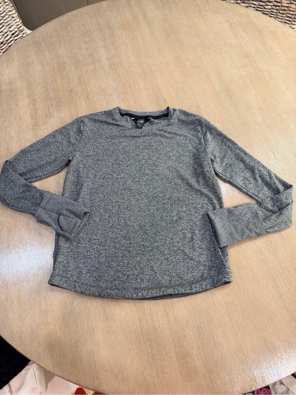 Athleta Girl M 8-10 Marled Gray Crewneck Pullover